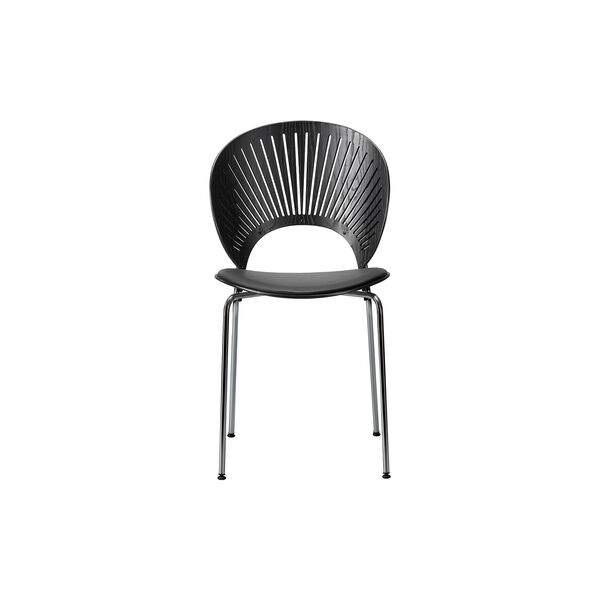3396 Trinidad Chair with Seat Upholstery, black ash/black/chrome, Fredericia Furniture