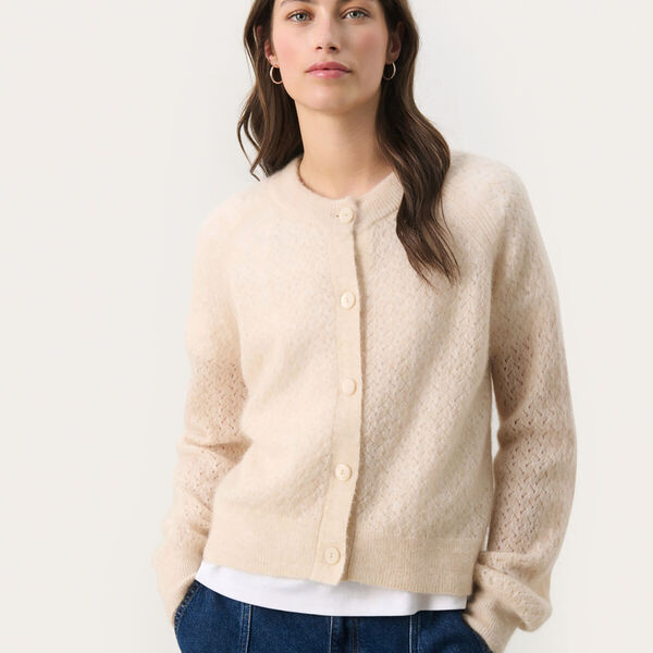 ThoraPW Cardigan, french oak melange, Part Two