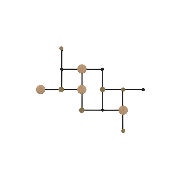 X•TEND klädhängare, svart/ek, LoCa