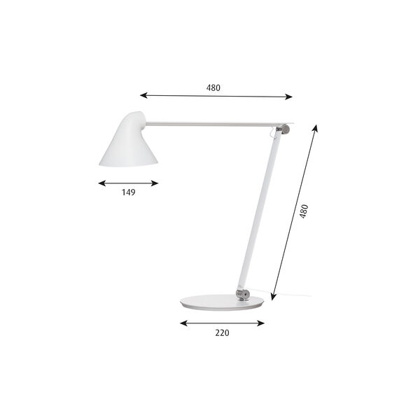 NJP bordslampa, vit, Louis Poulsen