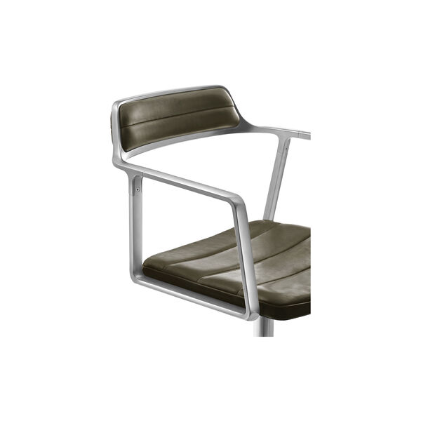 VIPP452 Swivel Chair with Gliders, bosco green/polished aluminium, Vipp