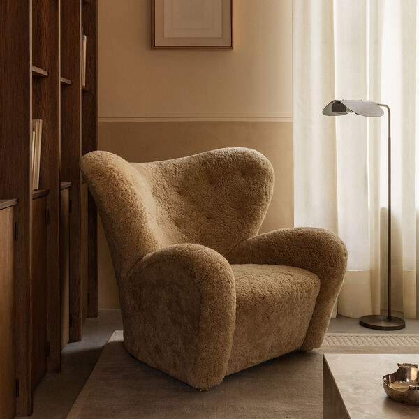 The Tired Man Lounge Chair & Ottoman, dark stained oak/honey, Audo Copenhagen