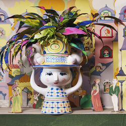 Lady with Hat vas, bl&aring;, Bj&oslash;rn Wiinblad