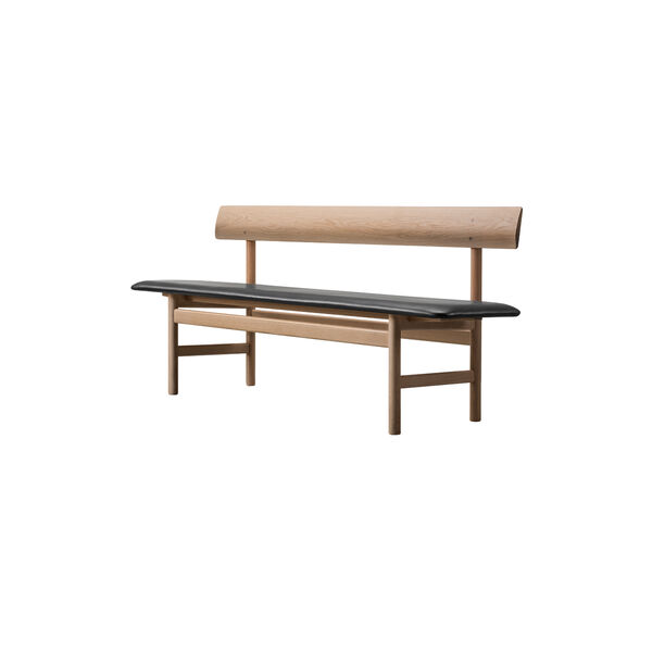 The Mogensen Bench b&auml;nk, oljad ek/black, Fredericia Furniture