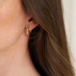 Lyra wide hoop earring, gold plated, Pure by Nat