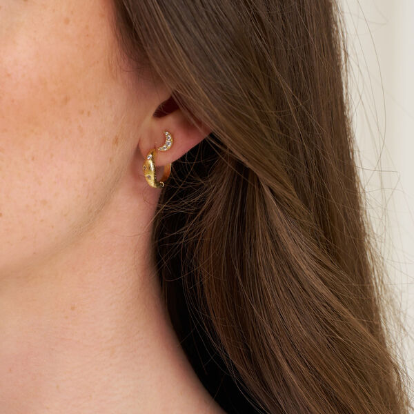 Lyra wide hoop earring, gold plated, Pure by Nat