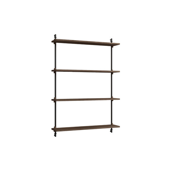 Wall Shelving Medium, smoked oak/black, MOEBE
