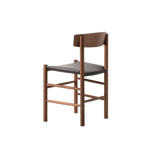 J39 Mogensen Chair with Seat Upholstery, oiled walnut/Omni 377 dark brown, Fredericia Furniture