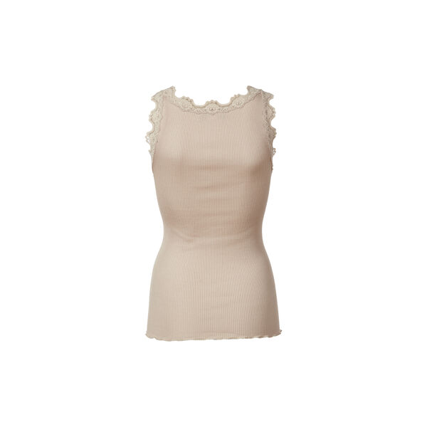Silk Top w/ Lace , cacao Silk Top w/ Lace , cacao, Rosemunde