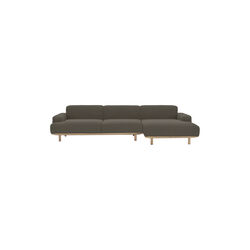 Reason 2-sits soffa med schäslong, Crush 040, Bruunmunch Furniture