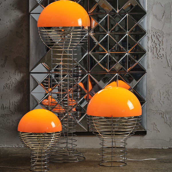 Wire Floor Lamp, orange, Verpan