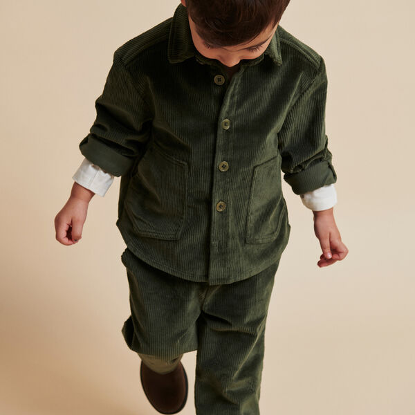 Corduroy Pant w. Adj. Waist, dark green, Copenhagen Colors Organics