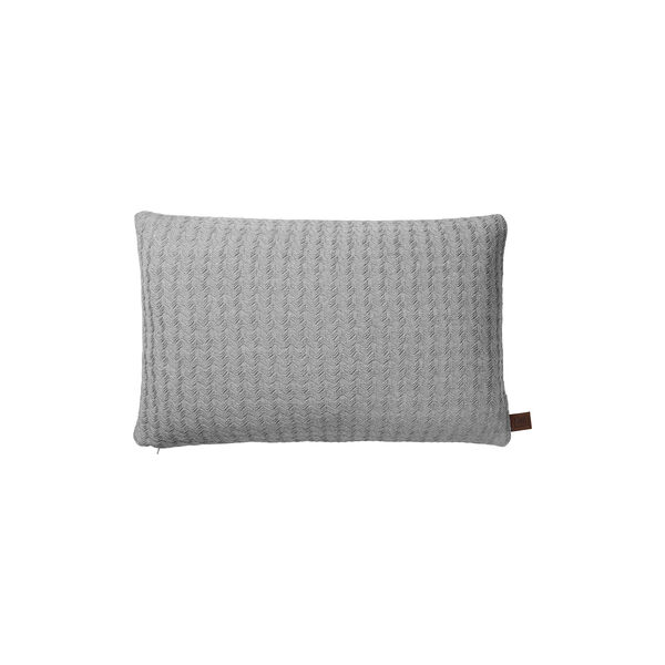 Stickad Pl&auml;d Wave, med grey melange, By LOHN