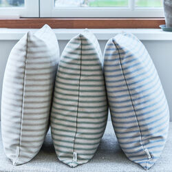 Outdoor Fine Stripe Cushion, green, Compliments