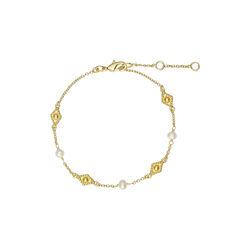 Hailey armband med diamantformade h&auml;ngen, f&ouml;rgyllt, Pure by Nat