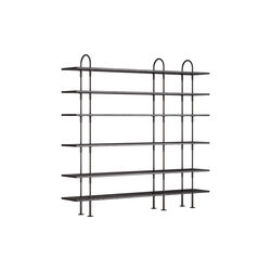 Keen Shelving, black brass/ash veneer, GUBI