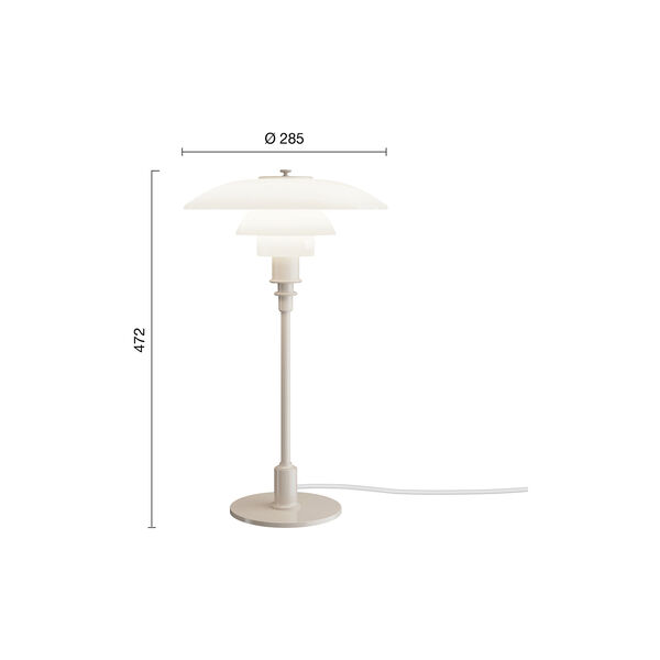 PH 3/2 Table Lamp, glossy beige, Louis Poulsen