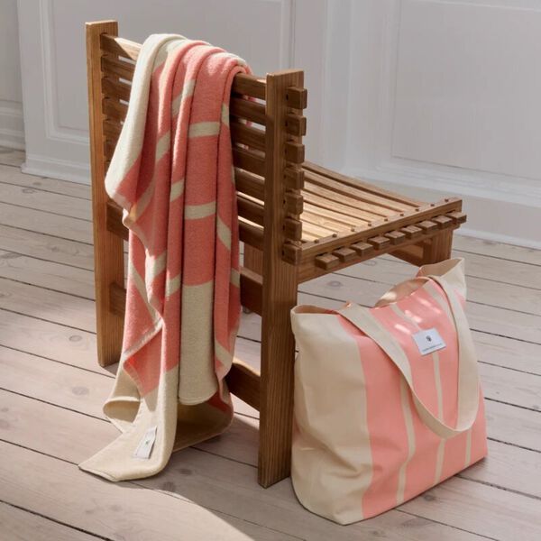 SUN STRIPE Towel, coral pink, Georg Jensen Damask