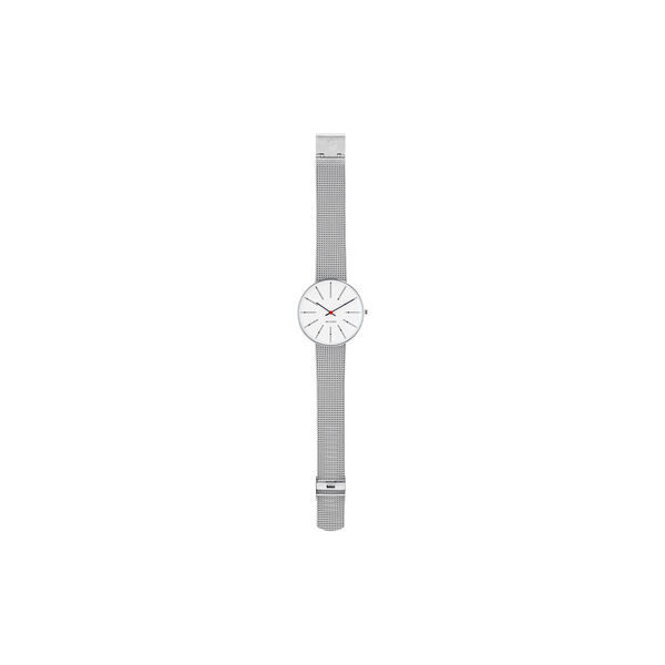 Bankers armbandsur, white/steel/matt steel, Arne Jacobsen Watches