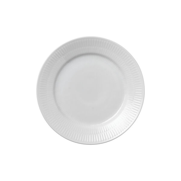 White Fluted tallrik, 19 cm, Royal Copenhagen