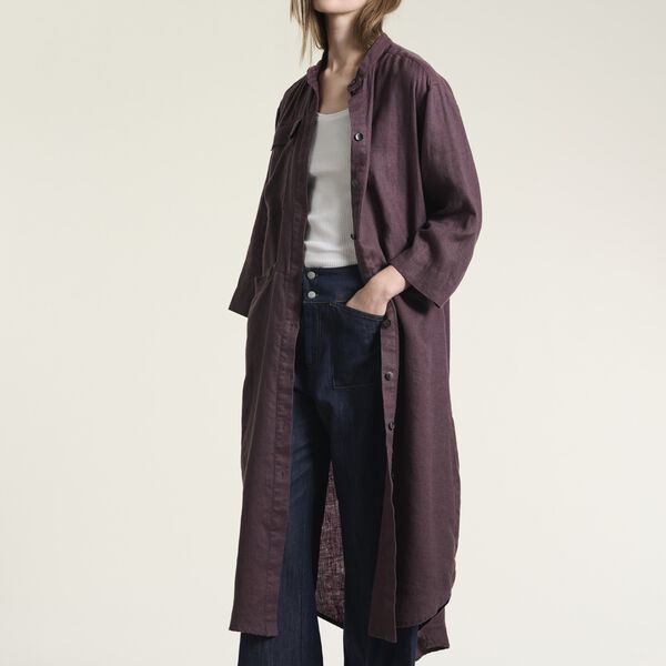 Lazy linen skjortkl&auml;nning, raisin, BITTE KAI RAND