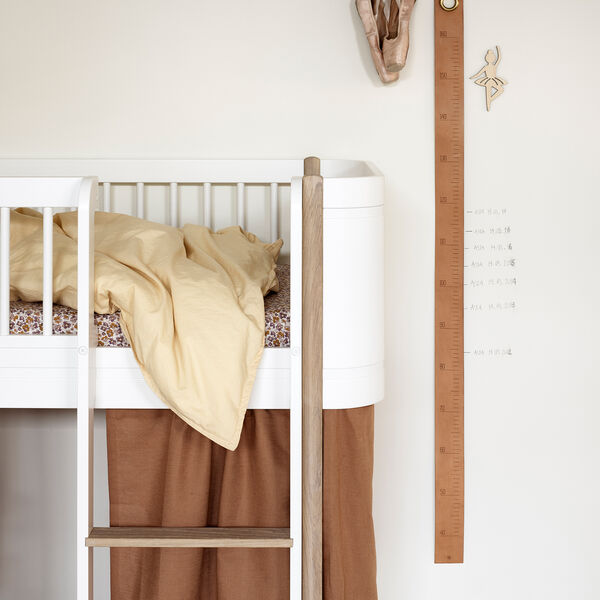 Wood Mini+ Low Loft Bed 68x162 cm, white/oak, Oliver Furniture