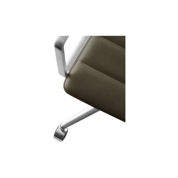 VIPP452 Swivel Chair with Castors, bosco green/polished aluminium, Vipp