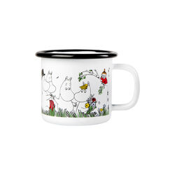 Happy Family Enamel Mug, white, Muurla