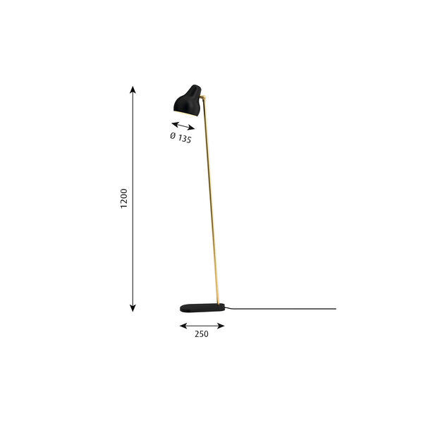 VL38 golvlampa, svart, Louis Poulsen