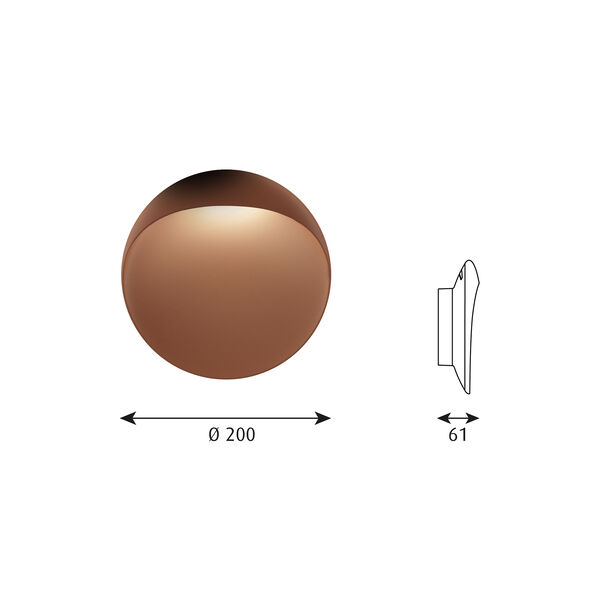Flindt vägglampa S, corten, Louis Poulsen