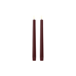 LED Smooth taper candle 2 pcs | H 25 | Wine red, Uyuni Lighting