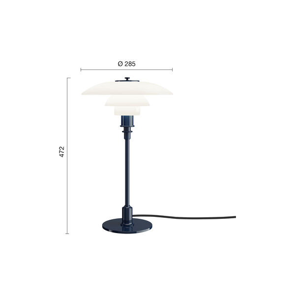 PH 3/2 Table Lamp, glossy deep blue, Louis Poulsen