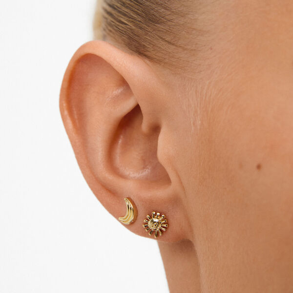 MISHA earrings 2-in-one set, gold plated, Pilgrim