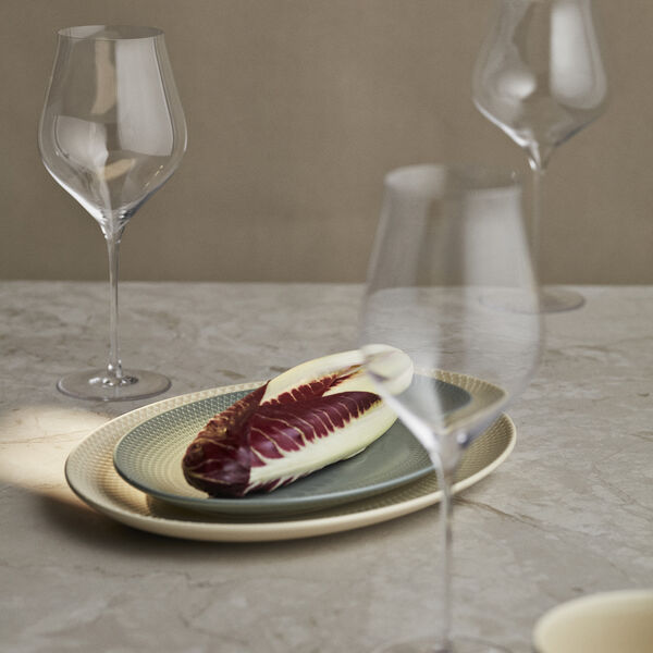 Rhombe Earth Oval serveringsfat, moss, Lyngby Porcelæn