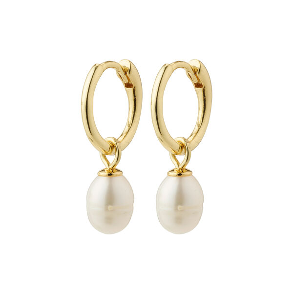 BERTHE återvunna pärlhoopörhängen, guld, Pilgrim