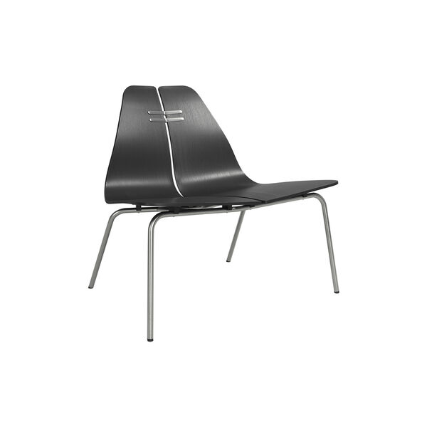 PK23&trade; Lounge Chair, svartf&auml;rgad ask/st&aring;l, Fritz Hansen