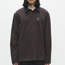 WWLandon Polo, black sand stripe, Wood Wood