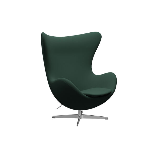 &Auml;gget&trade; 3316 Loungestol, Christianshavn 1160 dark green uni/satin brushed aluminium, Fritz Hansen