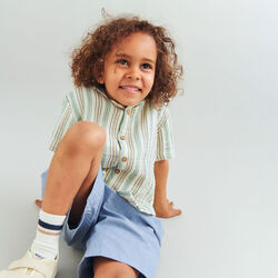 Shorts Cuba, blue chambrey, Wheat