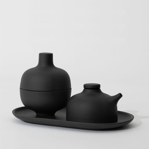 Sand Secrets Soy Pot, black clay, Design House Stockholm