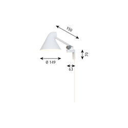 NJP v&auml;gglampa, vit, Louis Poulsen