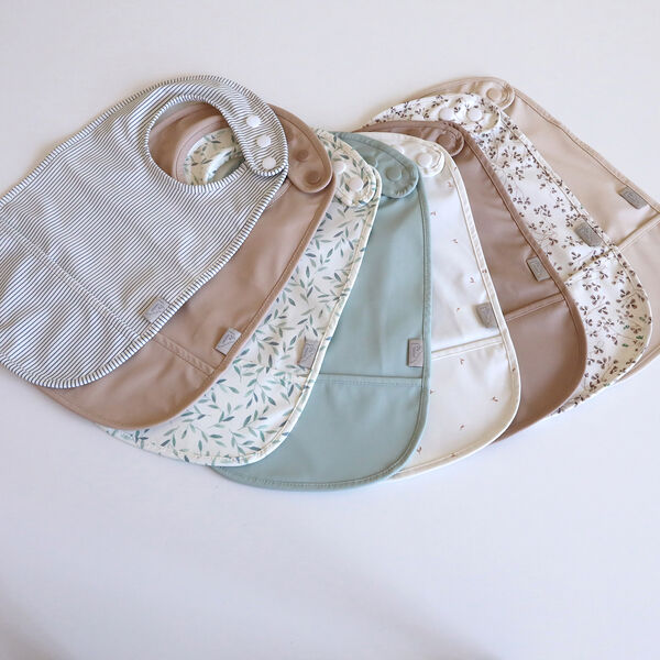 Haklapp med ficka  2-pack, classic stripes blue, Cam Cam Copenhagen