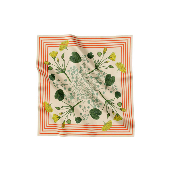 Candy Striped Blossom scarf, sand/orange red, Flora Danica Denmark