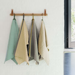 Tea towel herringbone twill 2 pcs., taupe/green, EKTA Living