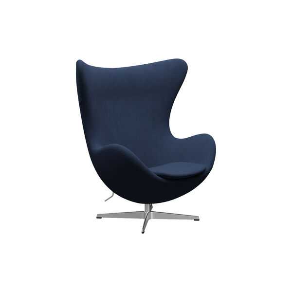 &Auml;gget&trade; 3316 Loungestol, Christianshavn 1155 dark blue/satin brushed aluminium, Fritz Hansen