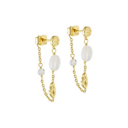 Kedje&ouml;rh&auml;ngen med stenar, aqua, Pure by Nat