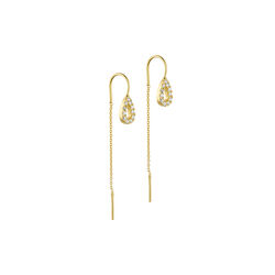 Maya chain earrings, gold plated/zircons, Pure by Nat