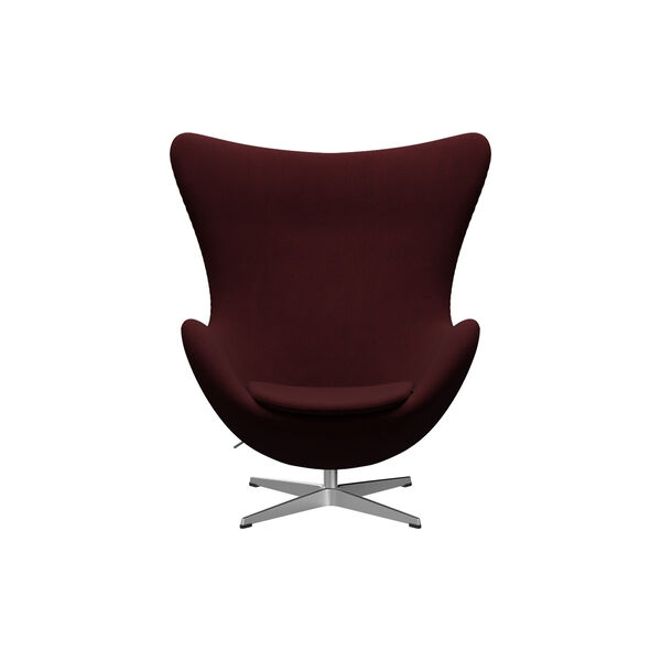 &Auml;gget&trade; 3316 Loungestol, Christianshavn 1141 red/satin brushed aluminium, Fritz Hansen