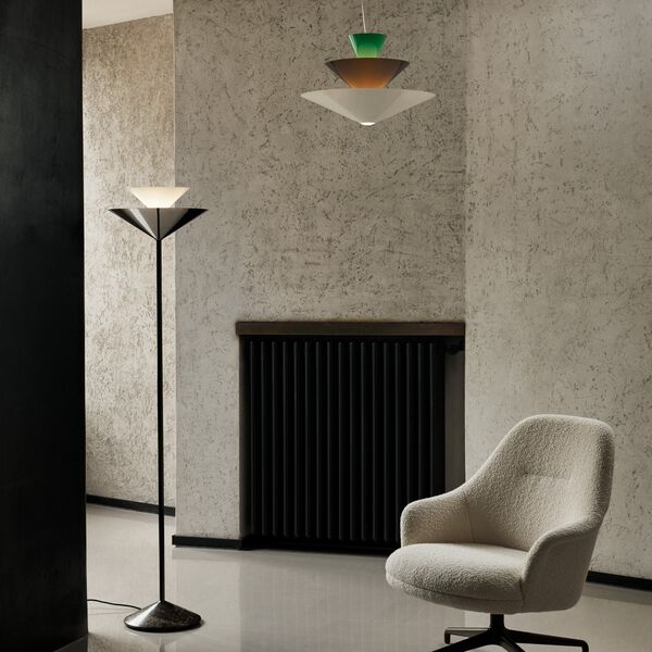 Gio LN28 | Emperador Marble/Dark Chrome&nbsp; | Floor Lamp, &Tradition