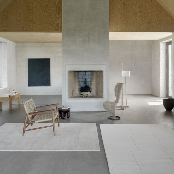 Geometric Maze golvmatta, beige, Linie Design